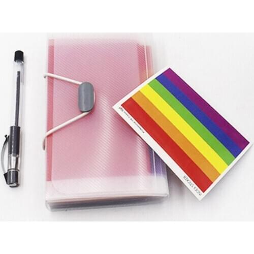 Rainbow Color A6 Document Bag Cute Mini Bill Receipt File 13 Grids Pouch Folder 1XCB