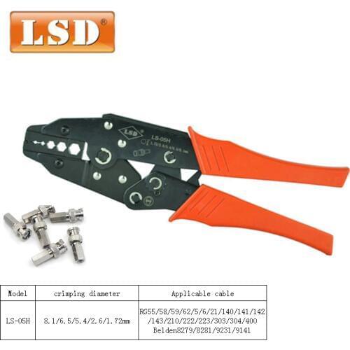 RG58 RG59 RG6 coaxial cable crimping tool use for crimp BNC SMA connectors electrician coaxial crimping plier wire crimper