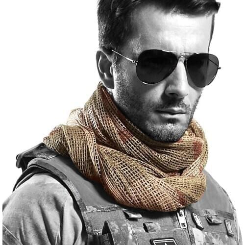 190*90cm Scarf Military Camouflage Tactical Scarf Sniper Face Scarf Veil Camping Hunting Airsoft Hiking Scarves Neckerchief