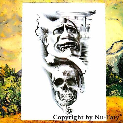 SHNAPIGN Clown Zombie Temporary Tattoo Body Art Flash Tattoo Stickers 21*15cm Waterproof Car Styling Home Decor Wall Sticker