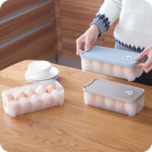 Blue Superposable Transparent Plastic Thickened PP Egg Fresh Keeping Box Refrigerator Tray Kitchen Multi Grid Food Storage