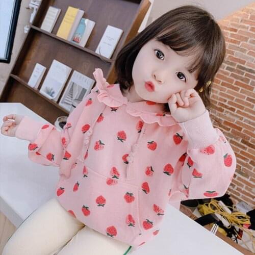 Girls' Hoodies Sweatshirts Babys Kids Coat 2021 Strawberry Spring Autumn Top Toddler Pullover Beach Overcoat Outdoor Cotton Chi
