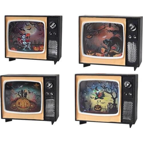 TV LED Halloween Candle Lights Glowing Ghost Festival Party Lantern Decor Home Party Props Decorations Halloween Lamp