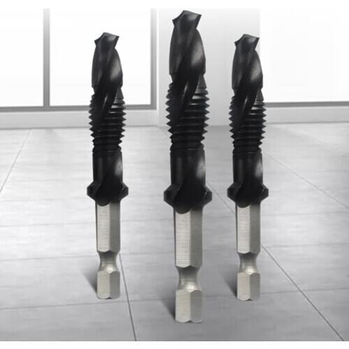 High Speed Steel Hand Tap Hex Shank Spiral Point Thread Drill Bit for M3-M10