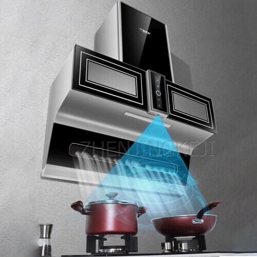 Range Hood Home Kitchen Side Suction Smart Motion High Suction Frequency Conversion UV Disinfection Cabinet Type Grease Pump