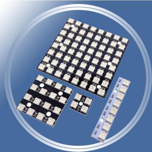 WS2812B 2*2 4*4 5*5 8*8 16 25 64 Bit Full Color 5050 RGB LED Lamp Panel Light WS2812 4 Bit For Arduino DIY KIT Wholesale