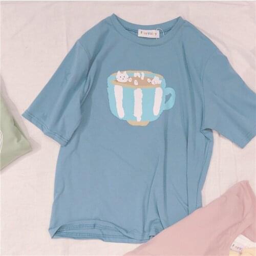 Womens T-shirt Loose Printing 2021 New Short Sleeve Top Student Undershirt