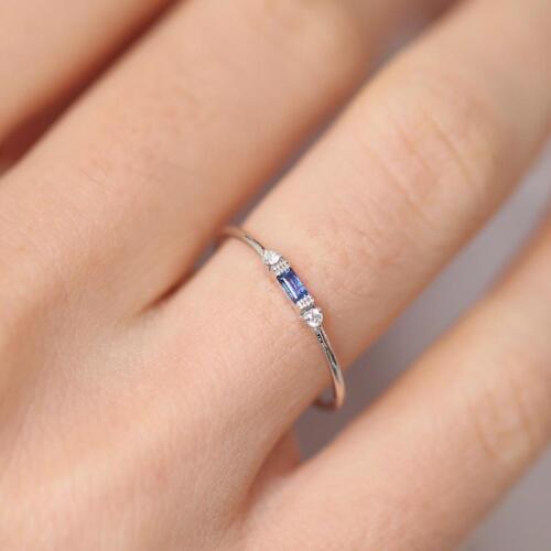 Women Cubic Zirconia Inlaid Band Finger Ring Wedding Engagement Jewelry Gift New