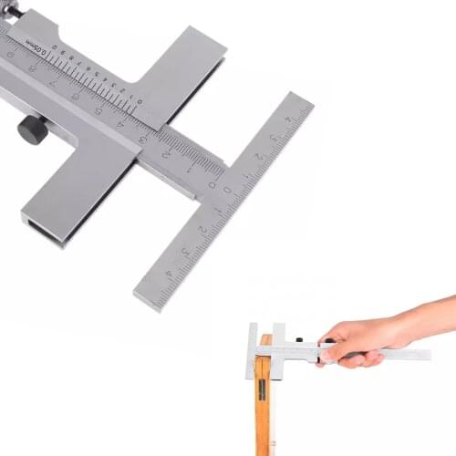 0-160mm Steel Marking Vernier Caliper With Fine Adjustment/T Marking Scraper Bridge Tool Precision 0.05mm with Storage Case