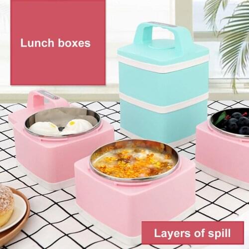 1/2/3-layer Rotating Lunch Box Stainless Steel Leak-Proof Food Storage Container