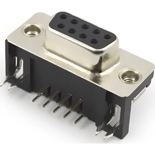 10pcs VGA Socket Connector DR9 Hole Female Rivet Leg 90 Degrees Side Plug-in Board D-SUB Connector Serial Port