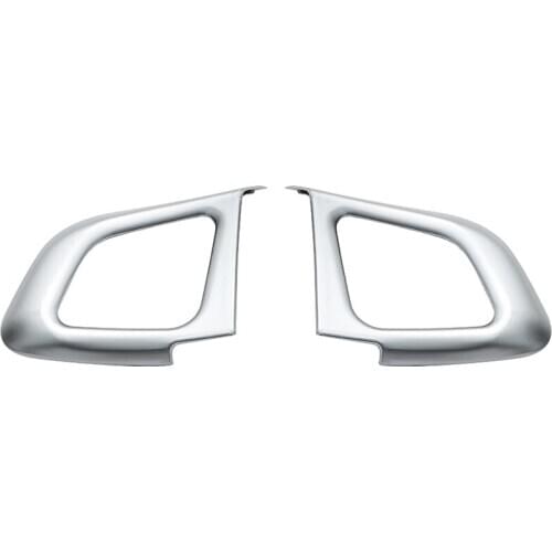 2Pcs Chrome Interior Accessory Steering Wheel Button Sticker For Range Rover Evoque 2011-2017