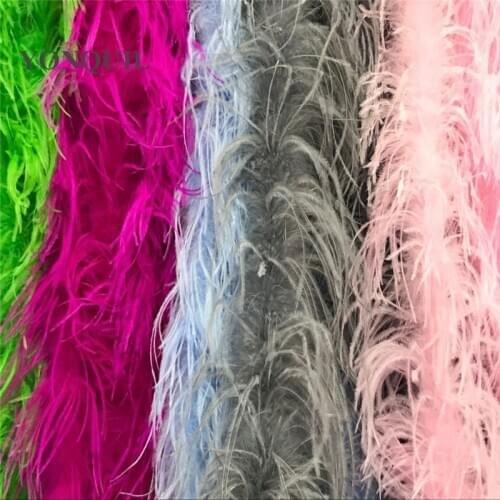 2pcs/lot 2 meter/pcs OSTRICH FEATHER Costumes Trim for Party Costume Shawl Craft turkey feather multiple colros Available SYFE10