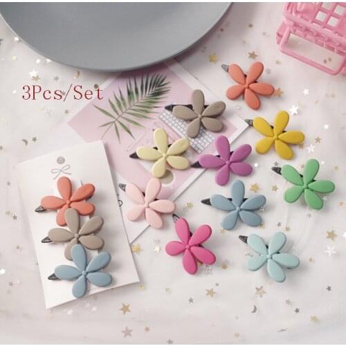 3pcs/lot Candy Color Star Heart Hair Clip Children Flower Bow Cute Girls Barrettes Hairpin Headwear Baby Girl Hair Accessories