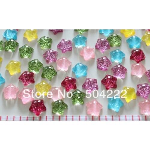 300 pcs mixed lovely Iridescent Star Cell phone decor, hair accessory supply, embellishment, DIY project supply starry night