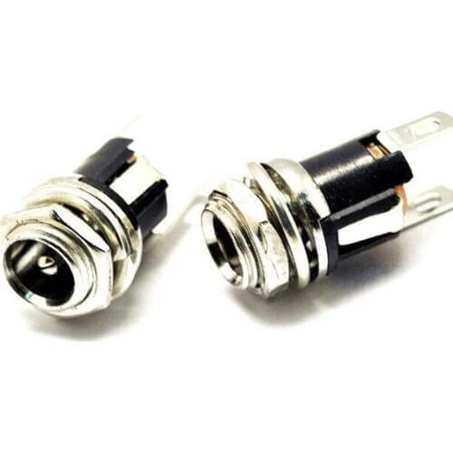 5Pcs 5.5-2.5MM 5.5 * 2.5 DC Socket With Nut DC Power Jack Socket Female Panel Mount Connector