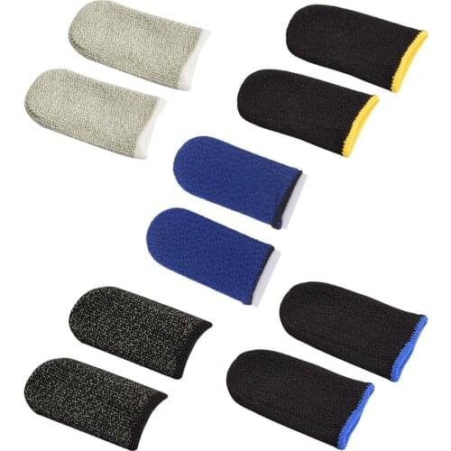 50 Pair Sweat-Proof Knitted Fabric Finger Cover Game Touch Screen Thumb Game Pad Finger Sleeves for Gaming Accessories Kit