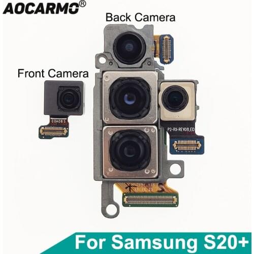 Aocarmo For Samsung Galaxy S20+ 5G Plus S20Plus Front Face Rear Back Ultra Wide Angle Zoom Camera Module Flex Cable 12MP