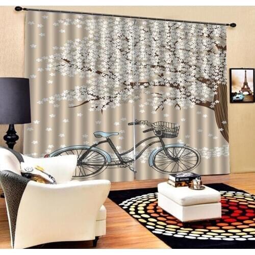 White flower curtains 3D Blackout Curtains For Living room Bedding room Drapes Cotinas para sala