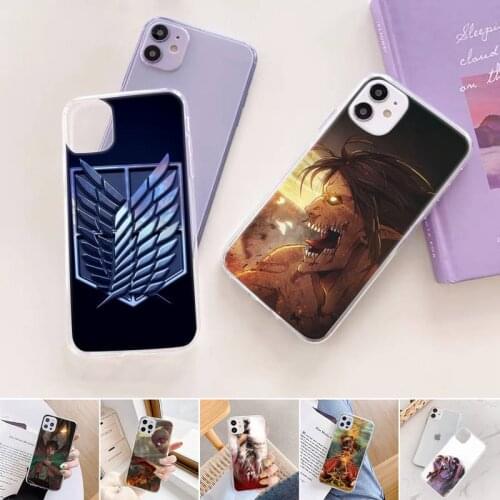 Attack on titan Japan anime Phone Case For iphone 12 11 mini x xs xr pro max 8 7 6s 6 5 5s 5c se plus Transparent soft