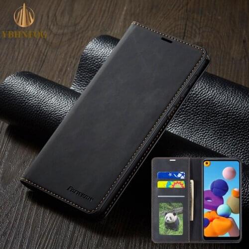 Business Wallet Case For Samsung A40 A50 A10 A20 A30 A11 A21 A51 A71 A81 A91 A52 A72 Leather Magnetic Card Slot Flip Stand Cover