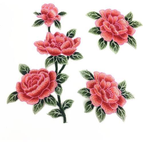 DIY colorful Clothes Bust Dress Patches Flower Floral Collar Sew on Patch Cute Applique Badge Embroidered Fabric Sticker