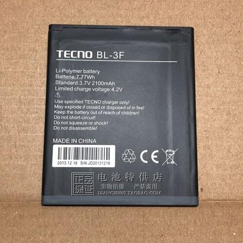 For TECno battery BL-3F phone battery 7.77WH 2100mAh phone panel