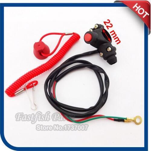 Engine Kill Stop Switch Tether Closed Safety Push Button For TRX Pocket Bike Mini Dirt Bike ATV Quad