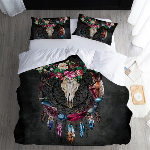Fanaijia 3D Dream catcher feather Bedding Set queen size Sheep skull duvet cover sets pillowcase AU US Bed bedline Home textile