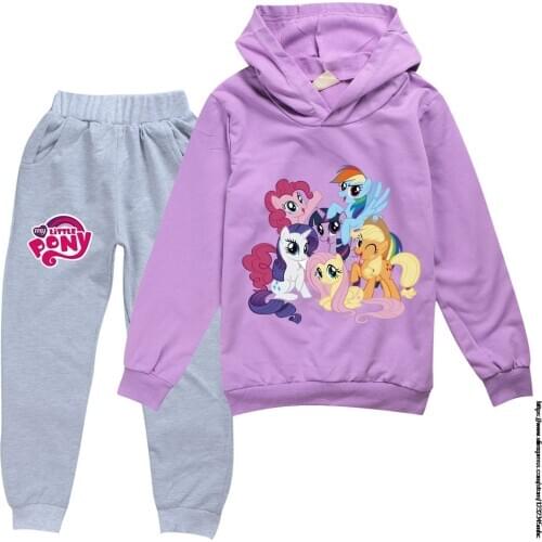 Baby Clothes Suits Casual Baby My Little Baby girl pony Children Suits 2 Pieces Sweatshirts Sports Pants Kids Set 2-16Y