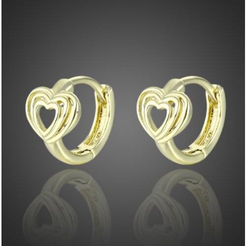 Korean Fashion Heart Hoop Earrings With Charm Minimalist Erings Heart Earrings For Women Gold Jewelry Bulk Earrings