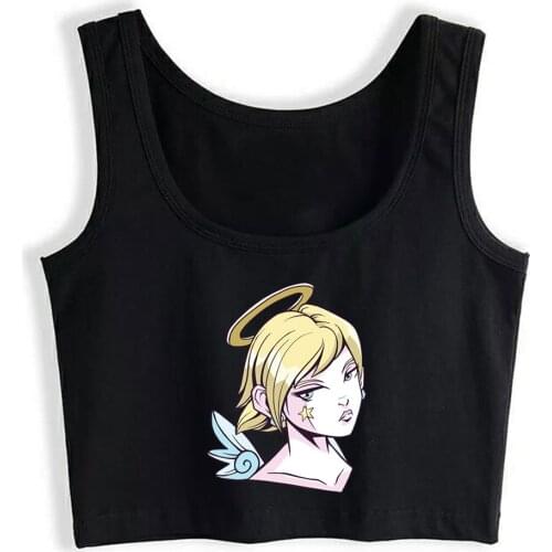 Crop Top Women Anime Angel Harajuku Tank Top Women Print Women Clothes