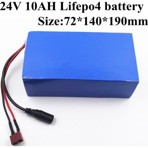 24V 10AH Lifepo4 Lithium Battery 8S Bms for 500w Electric Bicycle Electric Bicycle Wheel Chair Solar LED + 3A Charger