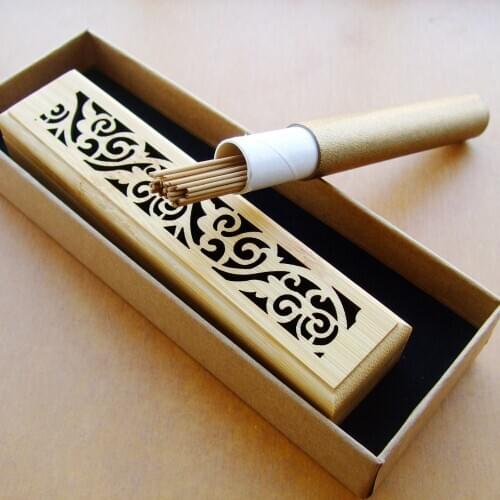 Natural Bamboo mini Burner sets with 50pcs Cambodian Vietnam oud incense stick Travel Burner Sets Car Burner Free Shipping