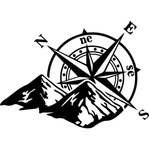 Small TownJungle Adventure Compass Car Decal Fashionable Rear Windshield Decoration PVC Waterproof Sunscreen Sticker Color Custo