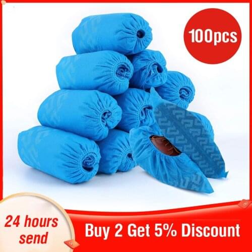 Non Woven Shoe Cover 100pcs Disposable Shoe Covers Disposable Medical Shoe Covers Automatic Shoe Covers Reusable Shoe Covers