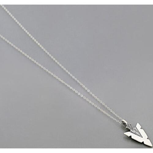 New Punk V Shape Pattern Pendant Necklace For Women Summer Long Silver Color Chain Necklaces Collares Fashion Jewelry