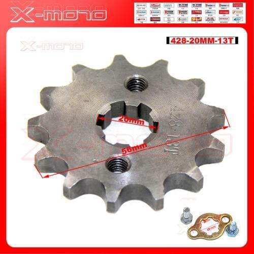 428 13T Tooth 20mm ID Front Engine Sprocket for Stomp YCF Upower Dirt Pit Bike ATV Quad Go Kart Moped Buggy Scooter Motorcycle