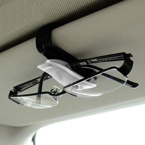 Portable Car Sun Visor Sunglasses Holder Ticket Card Clamp Car Glasses Cases ABS Eyeglasses Clip Car Styling Fastener Cip