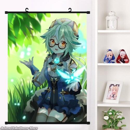 Anime Game Genshin Impact Sucrose Cute Girl Poster Wall Scroll Painting Mural Fashion Manga HD Print Home Decor Collection Art