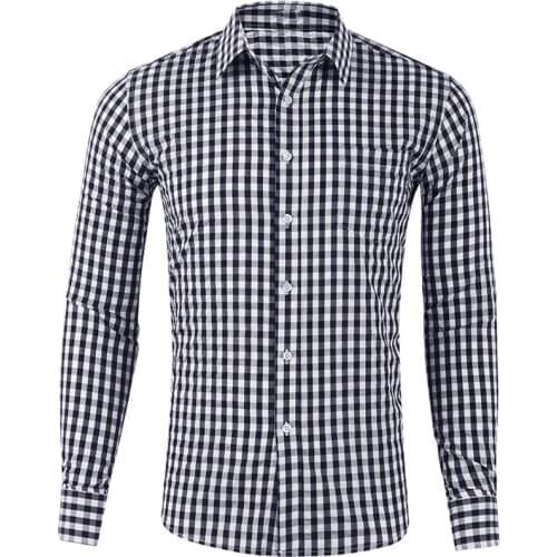 European Style Mens Shirts Plaid XXXXL Big and Tall Mens Shirt Long Sleeve Tees Brand Clothing Slim Fit Casual Streetwear A716