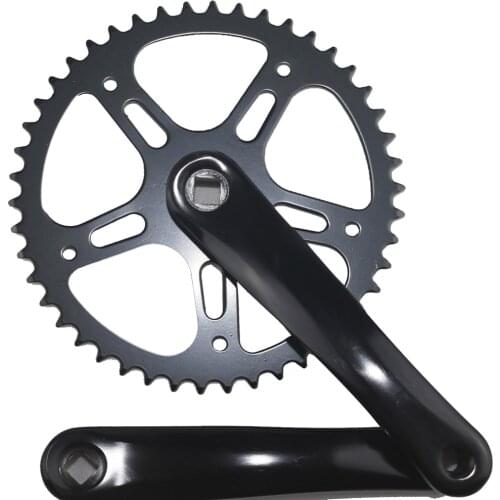 46T Square Hole Crankset Single Speed Racing Fixed Gear Foldable Bike 170mm High Quality Steel Disc Aluminum Alloy Crank