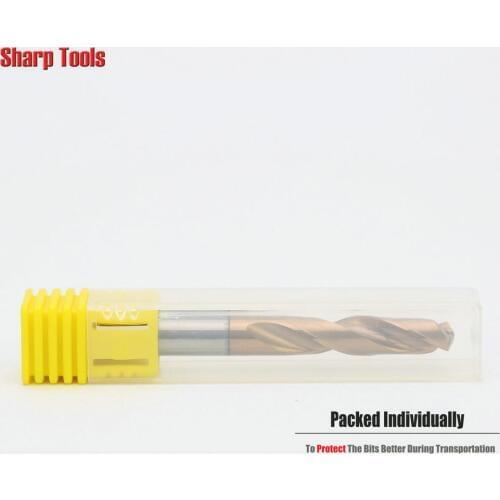 8.1-9mm Tungsten Carbide Twist Drill Bits for Metal Cutting 5D Titanium Coated Iron Steel Hole Cutter Drilling Tools Round Shank