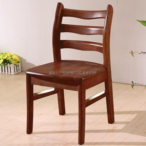 All Solid Wood Backrest Stools Whole-mounted Dining Chair Pure Wood Simple Modern Large Thickened Dining Table And Chair