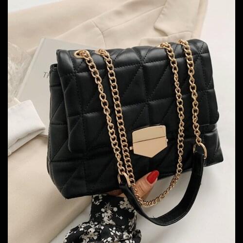 Crossbody Bags for Women 2021 Luxury Handbags Ladies Diamond Lattice Shoulder Bags Vintage Chain Messenger Bag Female Sac A Main