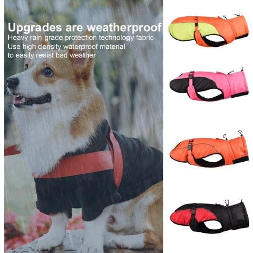 Comfortable Fine Workmanship Dog Pet Clothes Reflective Raincoat for Winter