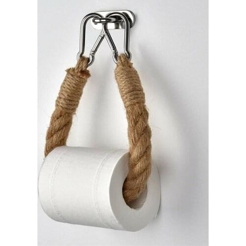 Vintage Weave Hanging Rope Jute Toilet Paper Towel Holder Toilet Roll Holder Toilet Roll Holder Bathroom Kitchen Roll Holder