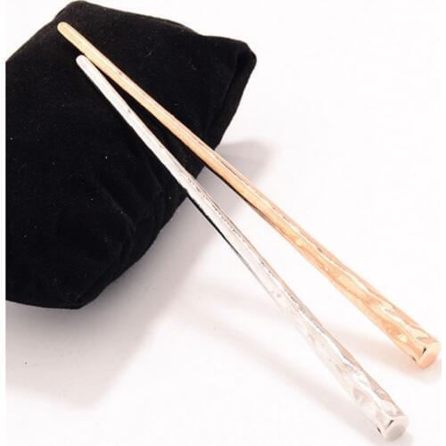 Elegant 2 Colors Punk Personality Simple Hair Clasp Minimalism Alloy Chopstick Hair Sticks Women Charm Jewelry Hair Accessories