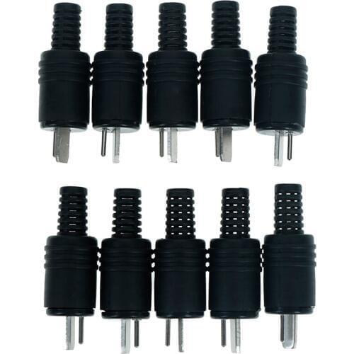 10Pcs/set Black 2 Pin Din Male Plug Hifi Loudspeaker Audio Connector For Speaker