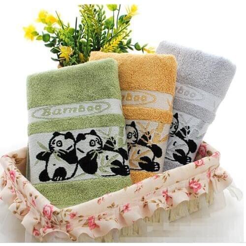 10 pieces Panda Style bamboo Printing Bath Towel Super-Absorbent Modern Simple Cool Beach Bathroom Towel